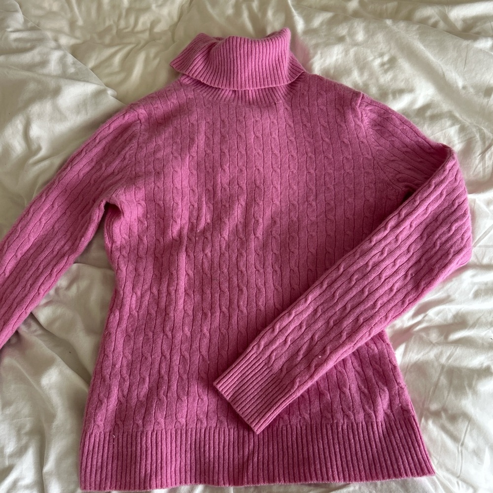 Tweeds 100% Cashmere Petal Pink  Turtleneck Sweater